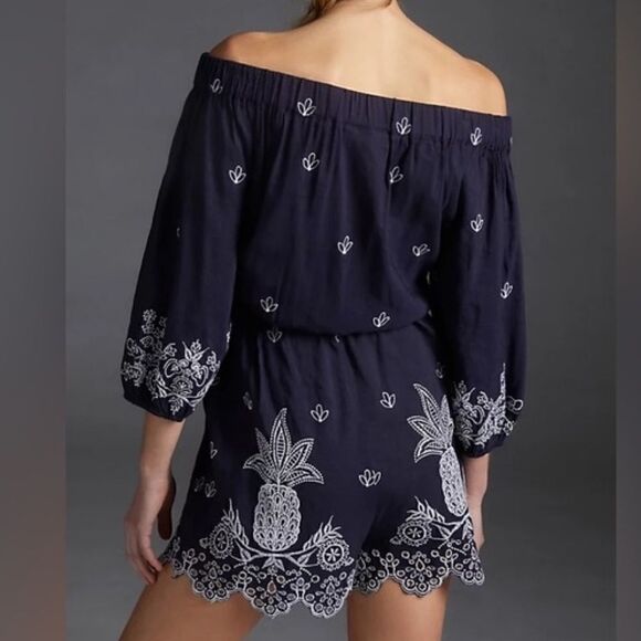 Farm Rio / Anthropologie Jackie Embroidered Romper in size women small - Picture 9 of 10